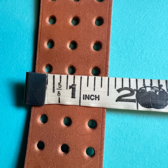 Hermes Perforated Brown Cowhide Leather Silver Tone Bracelet RARE!!! - Picture 15 of 16